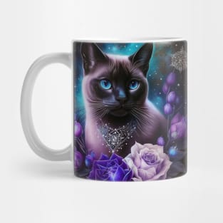 Galactic Floral Burmese Cat Mug